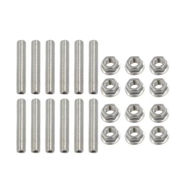 Imagem de SZITW LS1 HEADER STUD KIT PARAFUSOS Substituição de AÇO INOXIDÁVEL para LSX LS2 LS3 LS6 LS7 4.8 5.3 6.0 6.2L 12PCS M8 x 45mm Pregos 12PCS M8 Porcas de flange de travamento hexagonal
