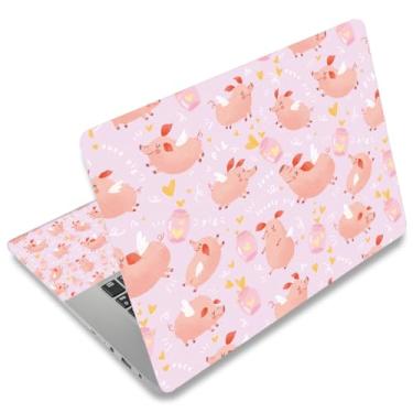 Imagem de Adesivo para laptop 12.1 13 13.3 14 15 15.6 polegadas Netbook adesivo decalque reutilizável universal notebook PC arte protetor personalizado por AORTDES (AD-NEK-80 Pink Pig)