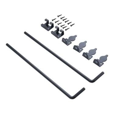 Imagem de Trava do Solo No Portão, 2 Conjunto de 18 Polegadas de Bastão Pesada Bastão Haste de Gota, à Prova de Chuva Em pó Preto Revestimento de Aço Carbono Portão Hardware de Cercas