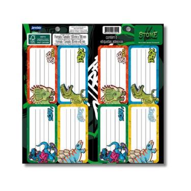 Imagem de Etiqueta Identificacao 40x80mm Folha Com 8 Etiquetas Dinos - Jandaia