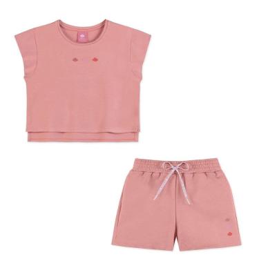 Imagem de Conjunto Curto Lilica Ripilica Regata e Short Bordado Rosa