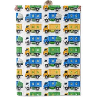 Imagem de Aonimonis Cobertor de caminhão de lixo para mulheres, cobertores de flanela macios macios e aconchegantes para quarto, viagem, sofá, decoração de casa 127 x 152 cm