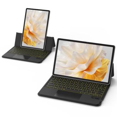 Imagem de BETTDOW Capa com Teclado e Trackpad para Samsung Galaxy Tab S9 Fe/S9/S8/S7 de 11 polegadas,Ajustável horizontal e verticalmente, Teclado sem fio incluído