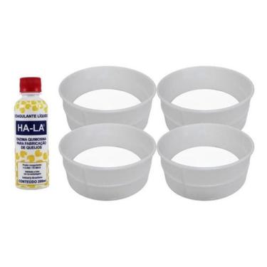 Imagem de Kit Coalho Ha-La 200Ml + 4 Formas Queijo Minas 1Kg Injesul - Combo