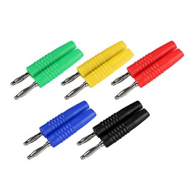 Imagem de Plugue Banana Conector Adaptador Banana Conector Fio Banana Jack para Testes Elétricos Vermelho Preto Amarelo Verde Azul 10 Peças U49 2mm