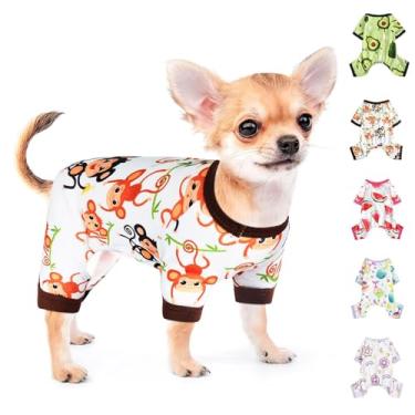 Imagem de Pijamas para cães macios e elásticos, roupas para cães pequenos, meninas, meninos, tamanho médio, primavera, verão, roupas para cachorrinhos, macacões, gatos, roupas para animais de estimação