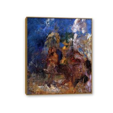 Imagem de Odilon Redon Impressões de arte em tela, centauros, pôsteres e reproduções de reproduções famosas arte de parede em tela sala de estar decoração de casa 40 x 30 cm (40.6x30.5 cm) moldura teca