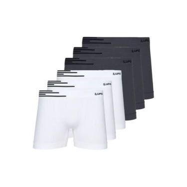 Imagem de Kit com 6 Cuecas Boxer Lupo 436-002 Colorido, Cinza, G