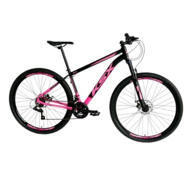 Imagem de Bicicleta 29 KSX Masculino Mtb Alum. Bike Index Freio Mecânico 21v Cabeamento Interno Suspensão 80mm (PRETO/ROSA/ROSA, 19)