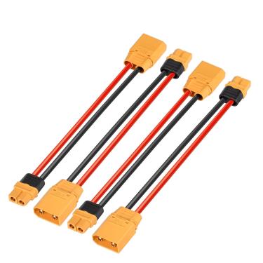 Imagem de ELFCULB Adaptador XT60 para XT90 4 peças 12AWG XT60 fêmea para XT90 macho cabo conector para drone de bateria RC Lipo (15 cm)