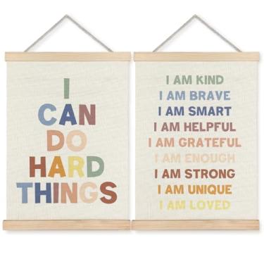 Imagem de BearCake Pôster de arte de parede Mental Health I Can emoldurado, tela de saúde mental, impressões de arte de parede para decoração de escritório terapeuta, conselheiro, 30,5 x 40,6 cm