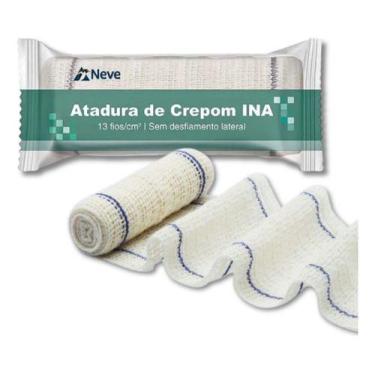 Imagem de 6 Faixa Atadura Neve Ina 12cm Crepom Curativo Algodão 13fio