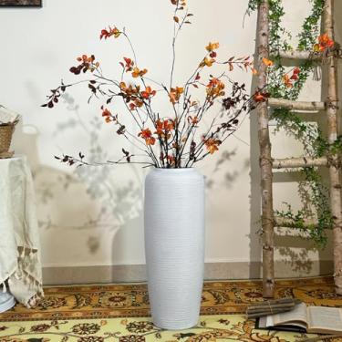 Imagem de Vaso de cerâmica rústico grande para casa de fazenda, vaso de cerâmica de 40 cm de altura, vaso de flores vintage para decoração de mesa de entrada, sala de estar, mesa de entrada, vaso de terracota,