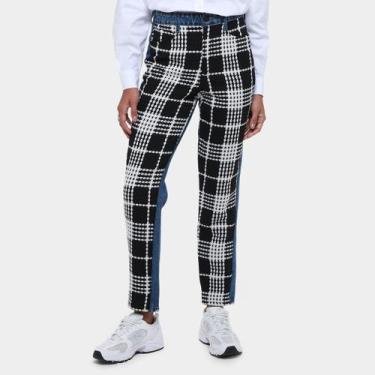 Imagem de Calça Colcci Bruna Com Tweed Feminina, Azul, Preto, 36