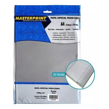 Imagem de Papel prata perolizado/artesanato 180g a4 - 20fls - Masterprint