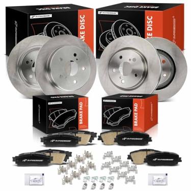 Imagem de A-Premium Kit De Rotores Freio A Disco Dianteiros Ventilados E Traseiros Sólidos + Pastilhas Cerâmica Compatíveis Com Modelos Selecionados Da Toyota Lexus - Camry, Rav4, Corolla Cross, Avalon, Venza