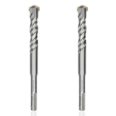 Imagem de DKIBBITH Conjunto De Brocas De Martelo Rotativo 5/8 Sds Plus De 2 Peças, Ponta De Carboneto Para Perfuração De Concreto, Cimento, Porcelanato, Vasos De Cerâmica, Pedra, Tijolo, Diâmetro 16 Mm, 160 M