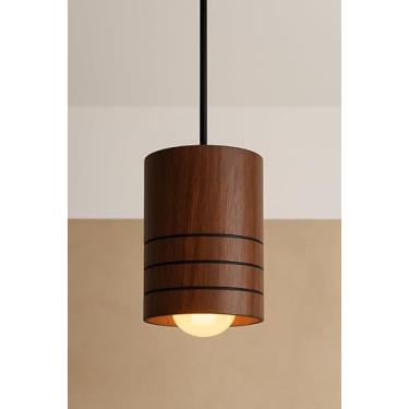 Imagem de RJ ILUMINAÇÃO Luminária Pendente ROMA em Madeira de Demolição, 7 cm x 7 cm x 10 cm, Natural Wood, Pendente, Interior, Sala de estar, Área gourmet