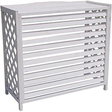 Imagem de Cerca De Ar Condicionado Telas De Privacidade Tela Persianas De Rack De Flores Ao Ar Livre Esgrima De Ar Condicionado De Madeira Ao Ar Livre Para E Tela De Cerca De Ar Condici, White, 34 * 13 * 27in