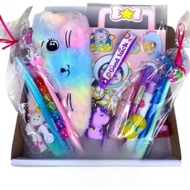 Imagem de Caixa Surpresa Kawaii Papelaria Fofa Kit 15 Itens e Estojo de Pelúcia, Presente Menina, Adolescente, Mulher, Aniversário, Dia das Crianças, Natal