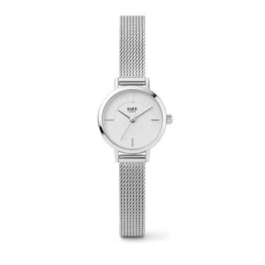 Imagem de Relógio Feminino Prata Mini Tulipa Fundo Branco Silver 22mm - Bazeli
