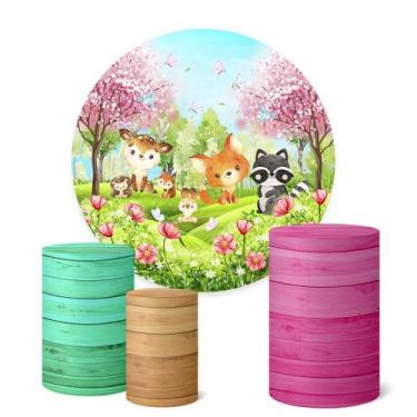 Imagem de Trio Capas Cilindro + Painel Redondo 1,50m Bosque - Fadrix, K1BSQ0032