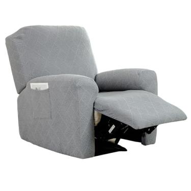Imagem de Eco-Ancheng Capas reclináveis para poltronas reclináveis elásticas, 4 peças, capas reclináveis de jacquard, capas de sofá antiderrapantes, capas protetoras de móveis para animais de estimação, 12