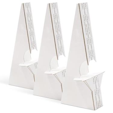 Imagem de Lineco Pacote Com 50 Cavaletes De Papelão 7", Suporte Autoadesivo Asa Dupla, Placas Exibição, Cartões, Fotografias, Folhetos, Pôsteres, Projetos Artesanato, Branco