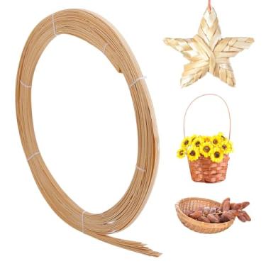 Imagem de NBEADS Tiras de bambu de 32,8 metros, cesta de vime plana de vime de 0,6 cm de largura, materiais de tecelagem, cesta faça você mesmo, rattan para fazer cestas, móveis, tecelagem, artesanato DIY