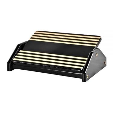 Imagem de Apoio ergonômico para descanso dos pés, MDF Natural (Cor: Black Piano)