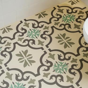 Imagem de 10 Pisos Azulejo Português Porcelanato Autocolante Lavável (Verde)