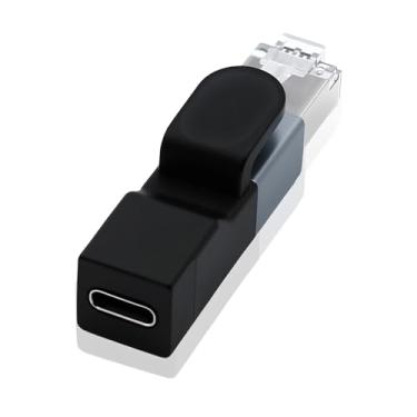 Imagem de Duttek Adaptador USB C para Ethernet, adaptador USB C para RJ45 Gigabit de 1000 Mbps, conector fêmea tipo C para RJ45 macho para MacBook Pro/Chromebook, dongle de rede Thunderbolt 3 tipo C