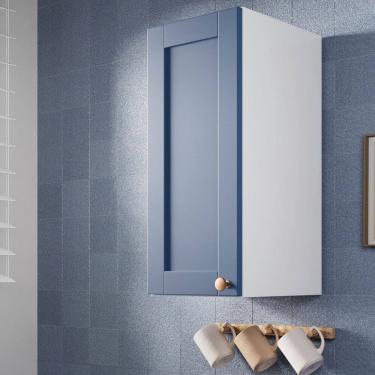 Imagem de Armário Aéreo 1 Porta 30cm Arizona Cabecasa Madeiramadeira Branco/Azul