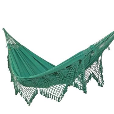 Imagem de Rede de Dormir e Descanso Safira Casal Extra 100% Algodão Jaguaruana. (Verde Lodo)