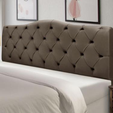 Imagem de Cabeceira de Cama Box Madeira Estofada Casal Veneza - D'Julia, Marrom