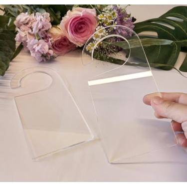 Imagem de Divisórias de acrílico para armário de bebê, cabides de porta de acrílico em branco DIY para crianças e adultos, divisórias de armário transparentes premium (5 peças)