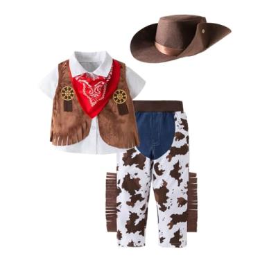 Imagem de Conjunto de fantasia infantil estilo cowboy ocidental de maio para cosplay, 7 a 8 anos