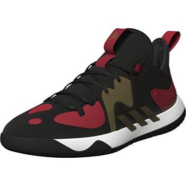Imagem de adidas Tênis de basquete unissex adulto Harden Stepback 2.0, Núcleo preto/dourado metálico/carlete, 8.5 Women/8.5 Men