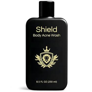 Imagem de Shield Sabonete líquido para acne corporal para homens e meninos – Limpador de costas e tórax sem cheiro, elimina acne e fugas, 250 ml