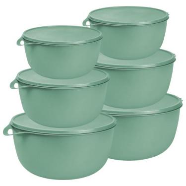 Imagem de Kit 6 Potes Redondos Bolws Herméticos PMG de Plástico com Tampa e Alça