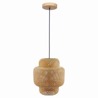 Imagem de Pendente Flora 310 Fibra De Bambu 1xe27 G-light