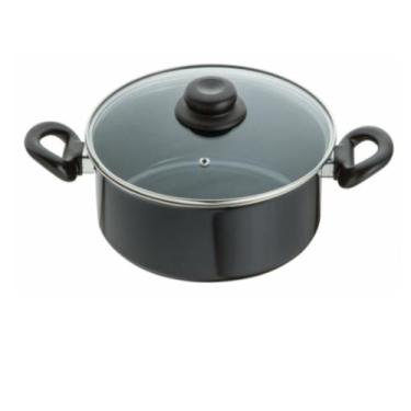 Imagem de Panela 18 Esmaltada Preta Indução, Cooktop, Elétrico, A Gás - JJB Util