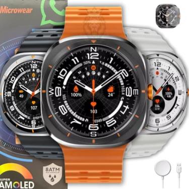 Imagem de Smartwatch Microwear SU01 8 Atm A Prova D'água Amoled GPS NFC 2025+Brindes. (Laranja)