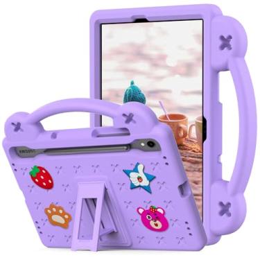 Imagem de YRH Capa para Galaxy Tab S9 FE 5G 10,9 polegadas/Tab S9 5G capa 11 polegadas, crianças EVA meninos meninas capa com alça para tablet Samsung S9 FE/S9/S8/S7, com suporte S-Pen, roxo