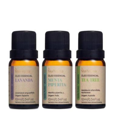 Imagem de Kit 3 Óleo Essencial Via Aroma - Lavanda, Menta e Melaleuca