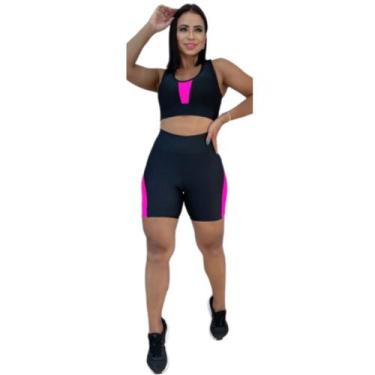 Imagem de Conjuntos Top e Short Fitness Academia Top com bojo - WM, P, Pink