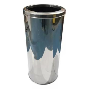 Imagem de Lixeira De Inox Para Escritórios 30 Litros Tampa Aro 30X40 - Onixlimp