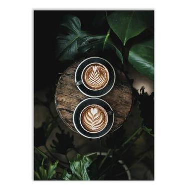Imagem de Placa Decorativa Café Foto Cozinha Cappuccinos Mesa Decoração Poster Quarto Sala