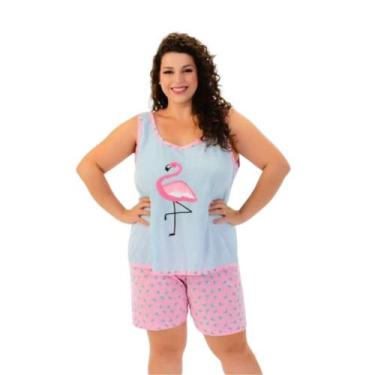Imagem de Pijama Adulto Feminino Regata Curto Verão Personagens Plus Size - Nann