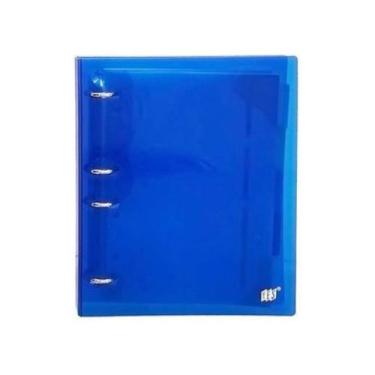 Imagem de Caderno Argolado Fichário Azul Cristal Transparente YES B5 Material Es